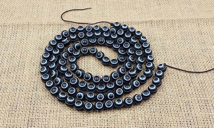 极品天然缠丝玛瑙天眼收藏 一线药师天眼108颗