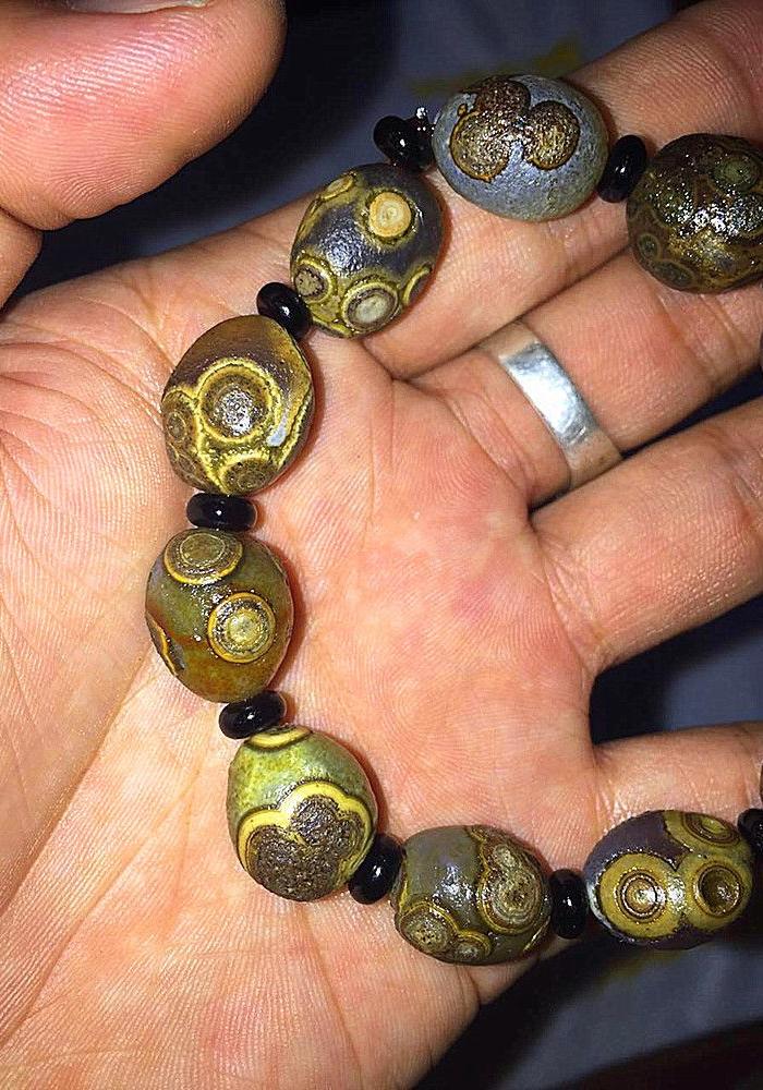 阿拉善玛瑙眼石手串极品眼睛石手串经脉石筋脉