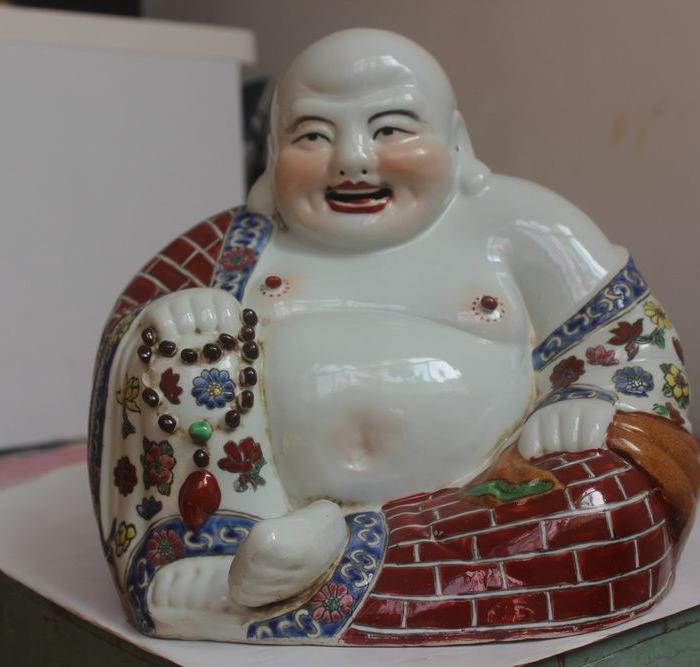 民国时期五彩弥勒塑像