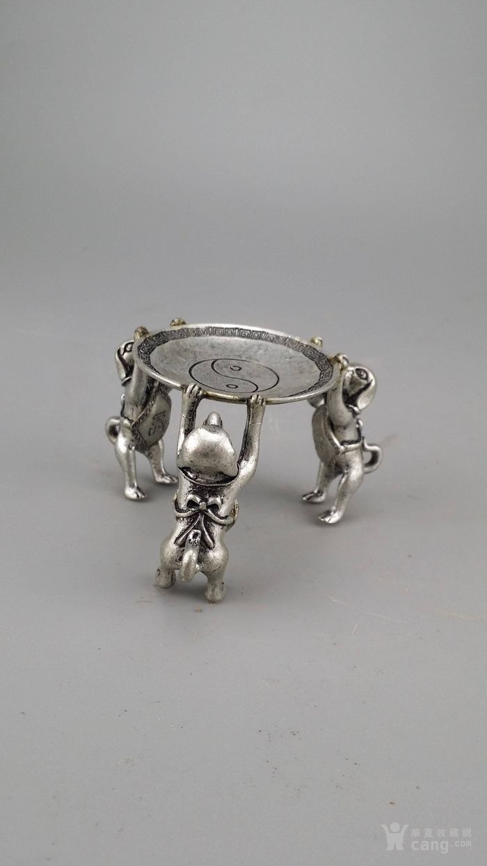 乡下收来的太极图画三狗举鼎图纸_乡立体铜器图纹图片