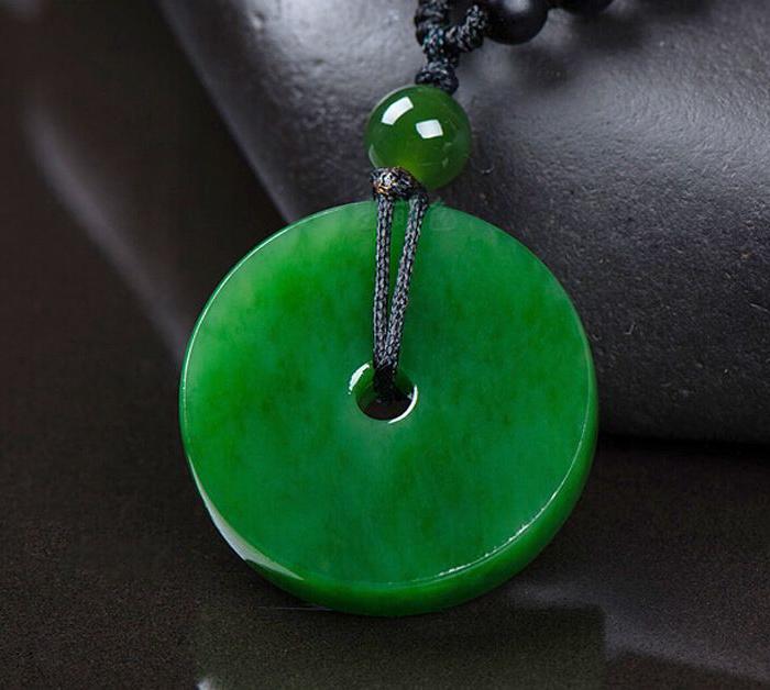 天然新疆和田碧玉 平安扣吊坠 玉佩玉石项链 男