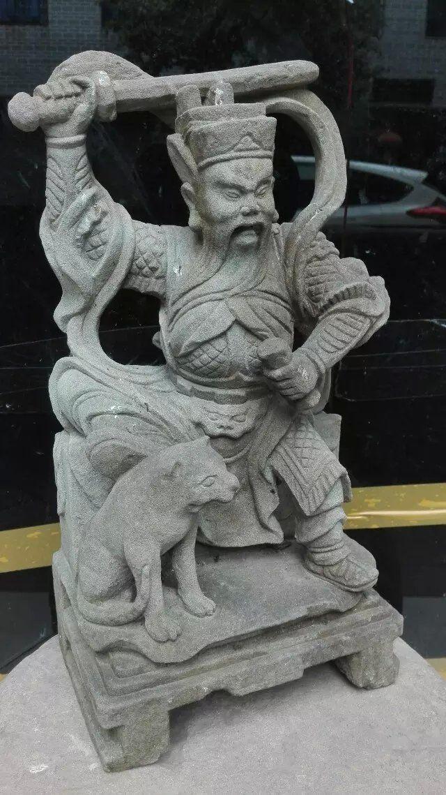 石雕武财神菩萨老造像