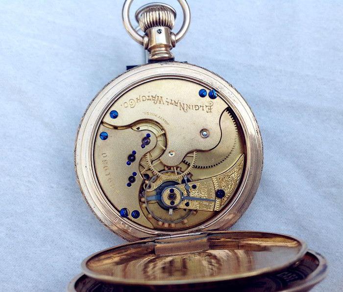 1893年古董艾尔金Elgin14K超大镀金三门猎用