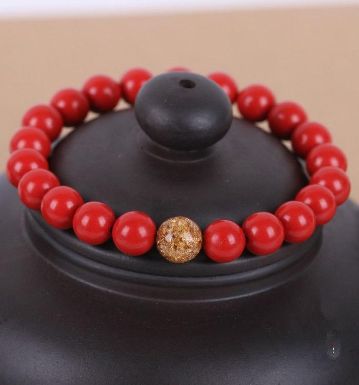 朱砂辟邪散珠 古龙顶珠 佛牌链隔珠 DIY手工串
