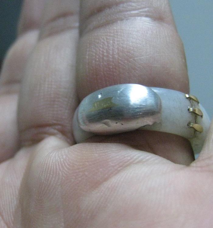 和田玉戒指 扳指修复品 玉器修复与镶嵌接活 玉