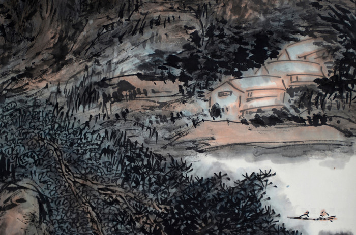 已故著名山水画大家叶瘦谷山水画