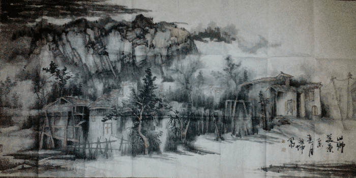 中国水墨书画院理事张祖坤【山乡美景】_中国