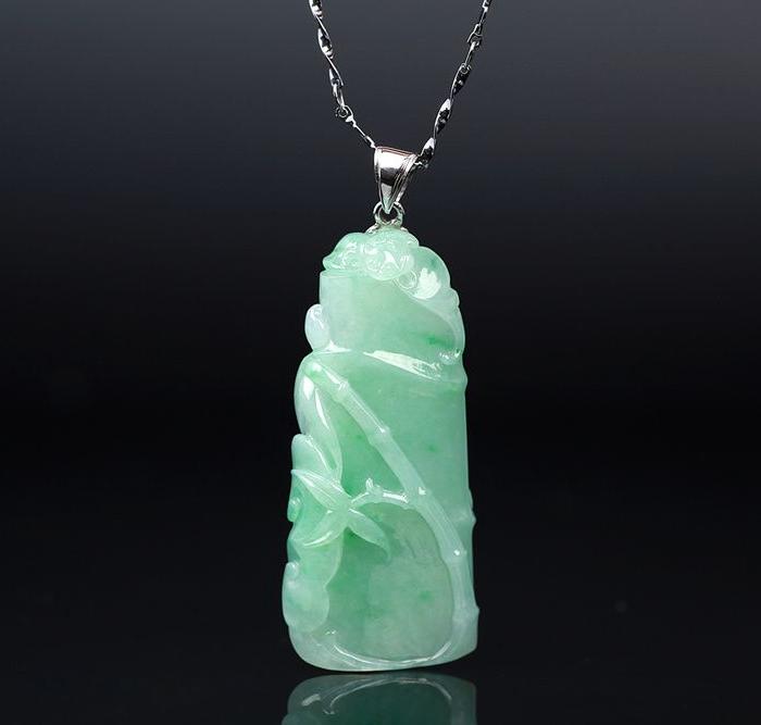 冰种阳绿节节高升翡翠挂件 官运享通节节高升