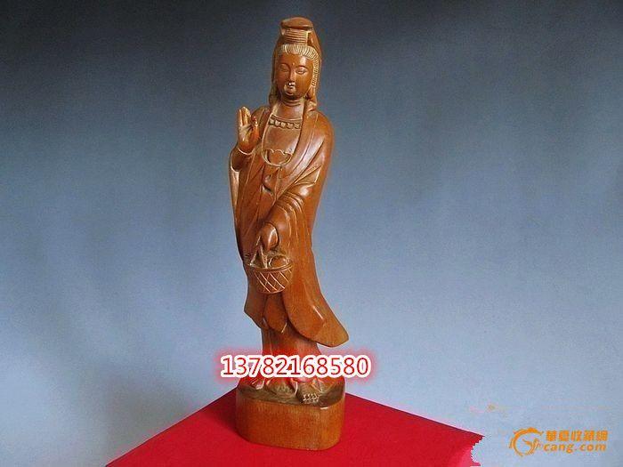黄杨木雕观音 雕工精细 面相和蔼_黄杨木雕观