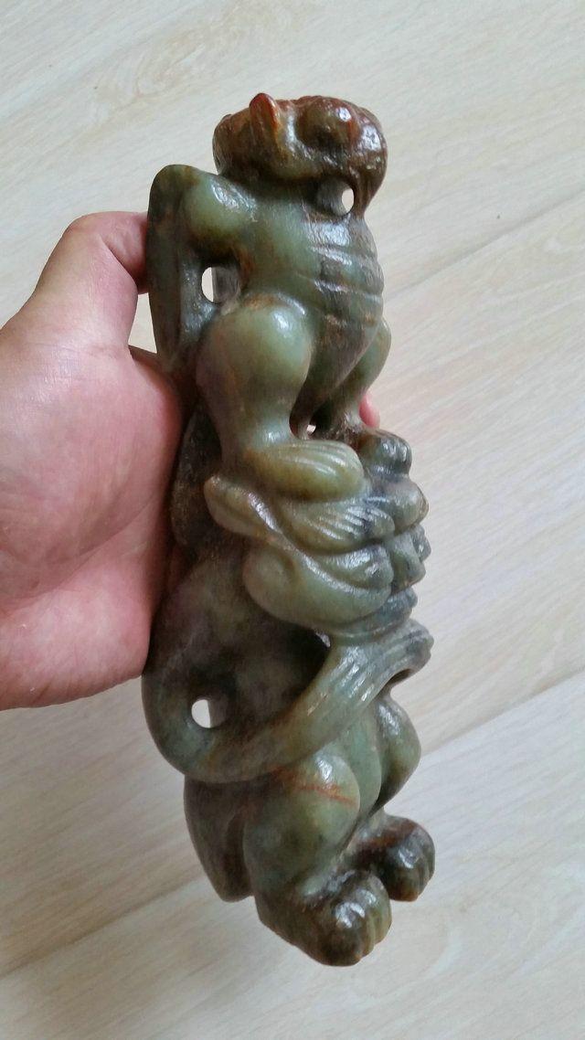 河磨玉精品老红山文化精雕太阳神尊_河磨玉精