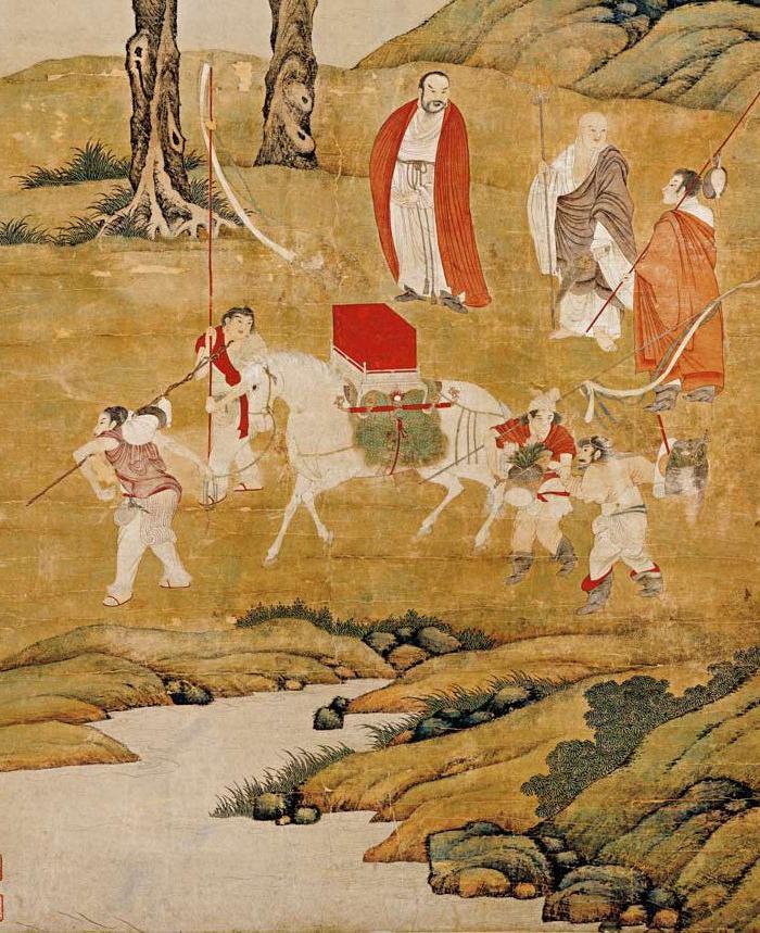 明代丁云鹏白马驮经图_明代丁云鹏白马驮经图
