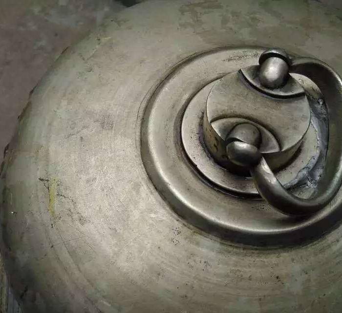 晚清精品白铜海棠大汤婆子 微信caijun1943_晚