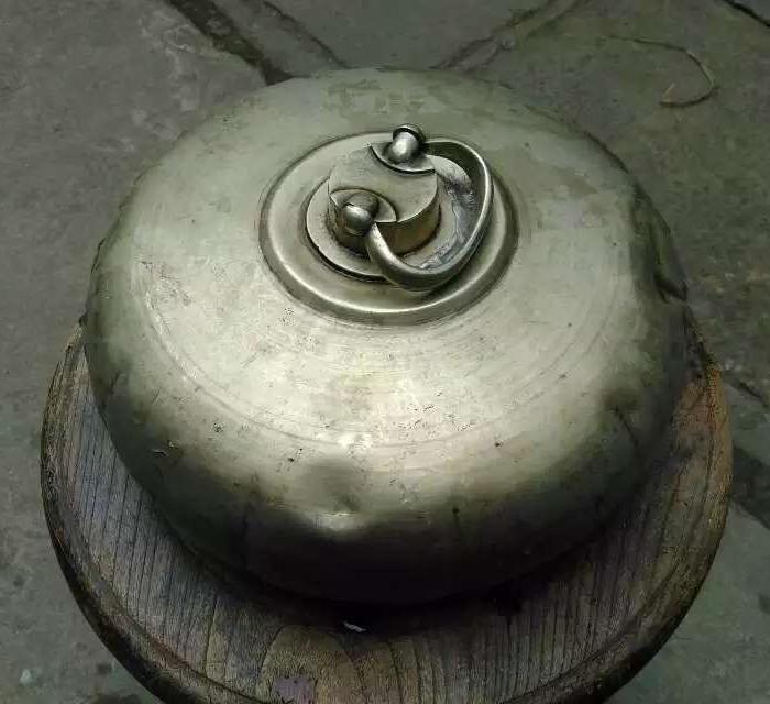 晚清精品白铜海棠大汤婆子 微信caijun1943_晚