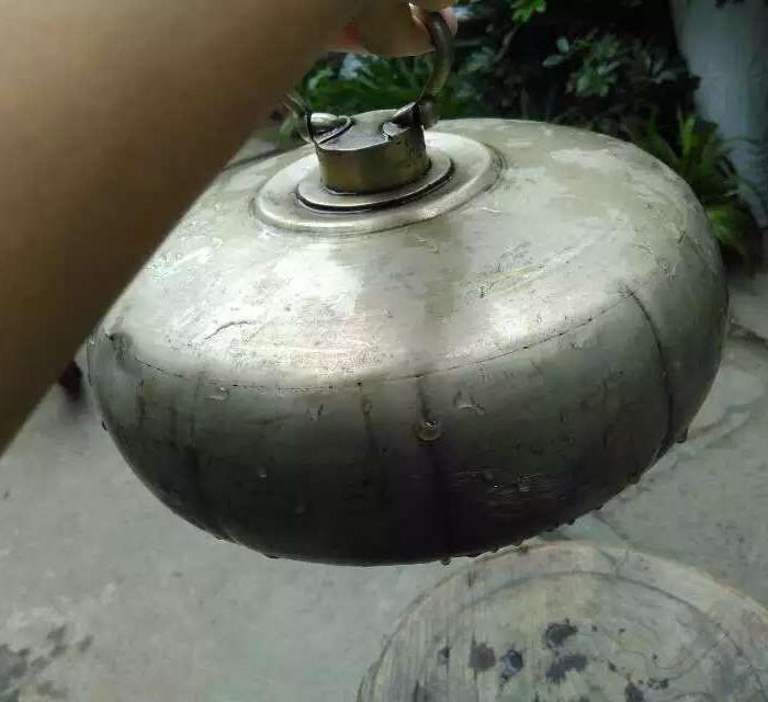 晚清精品白铜海棠大汤婆子 微信caijun1943_晚