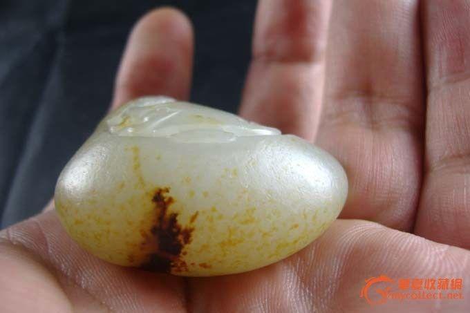 87.1克和田满皮汗毛孔青白籽苏工把玩件_87.1