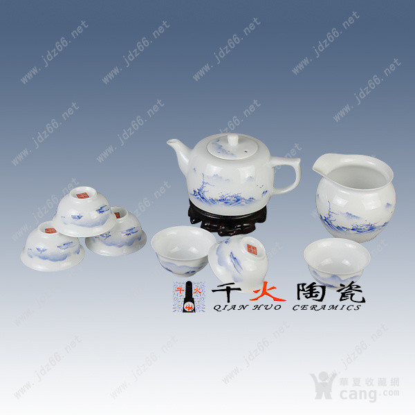 陶瓷茶具批发市场 促销礼品茶具套装_陶瓷茶具
