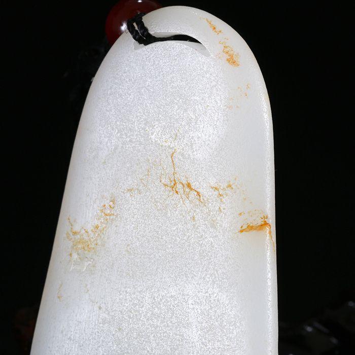 39g和田玉白玉籽料 蒋喜大师力作 空谷幽兰_3