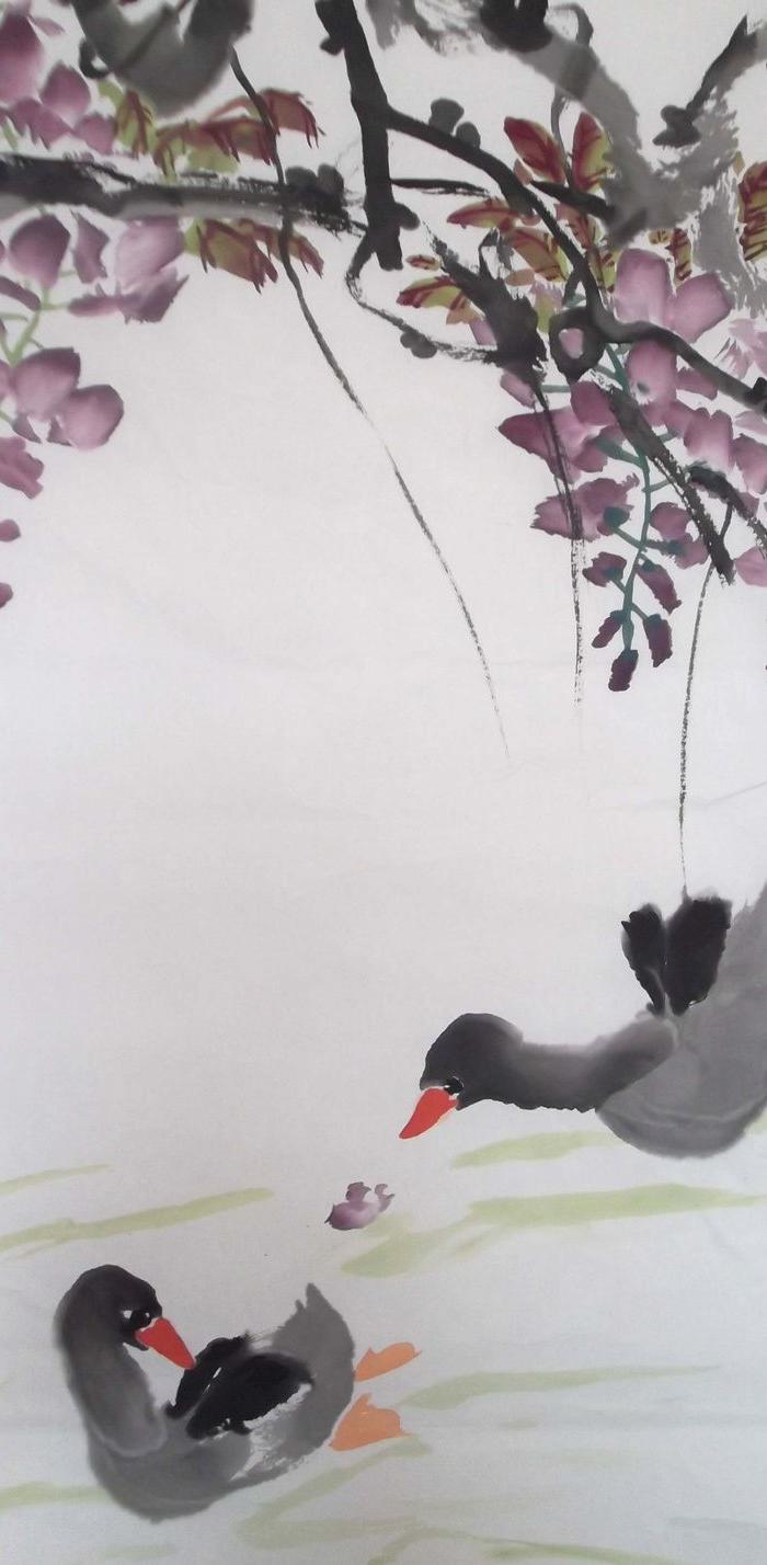 68元 省美协会员 精心国画《春江水暖鸭先知》