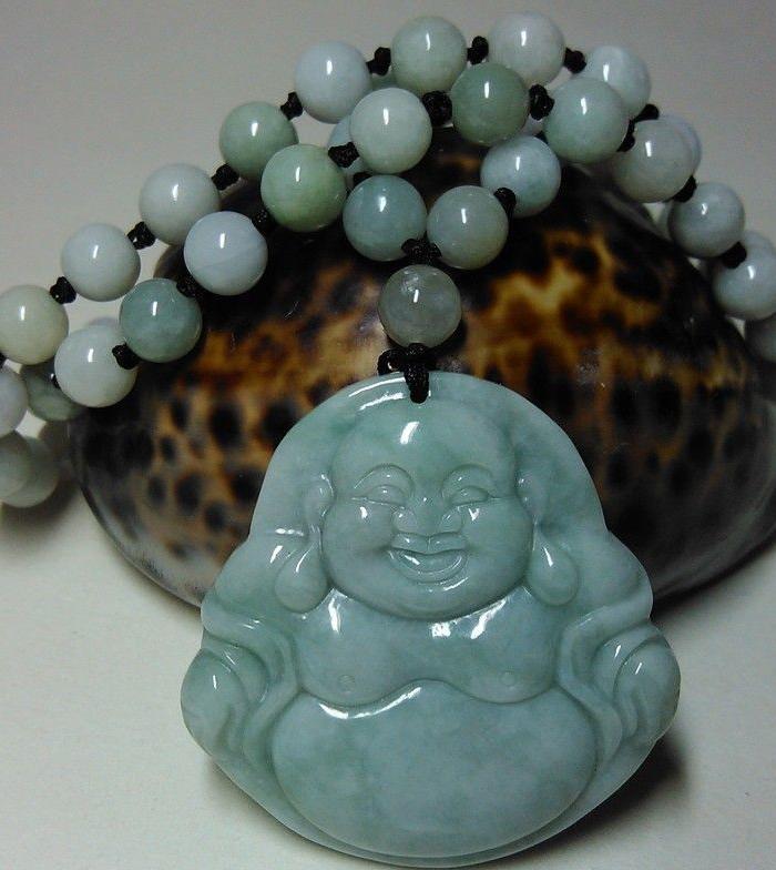 正品天然A货玉石佛公 大号玉佛 翡翠玉吊坠 男