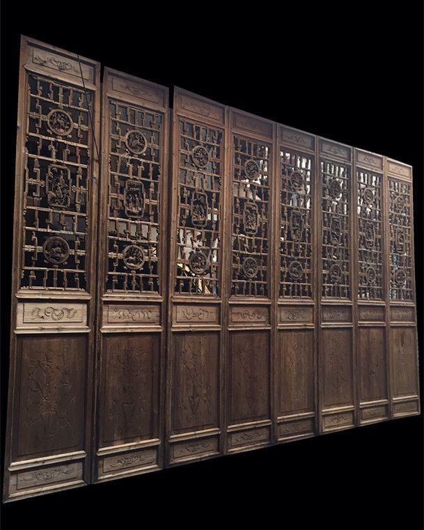 老木雕 - 三个盘『 二十四孝 』典故满工大门八