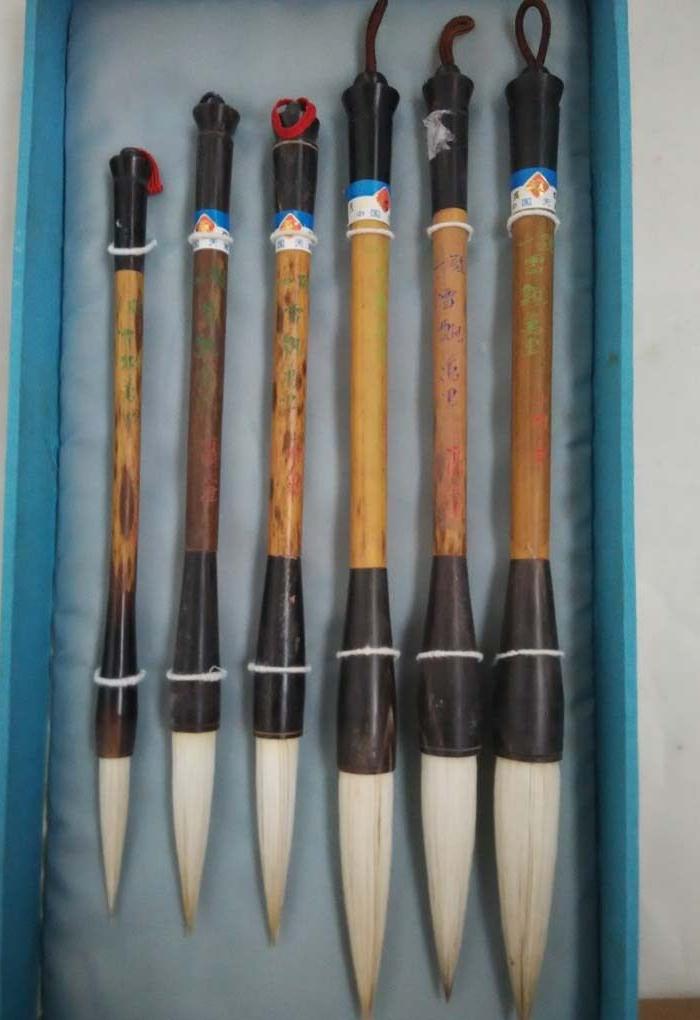 八十年代初凤眼竹杆提斗毛笔一套(掖笔)-雪飘万