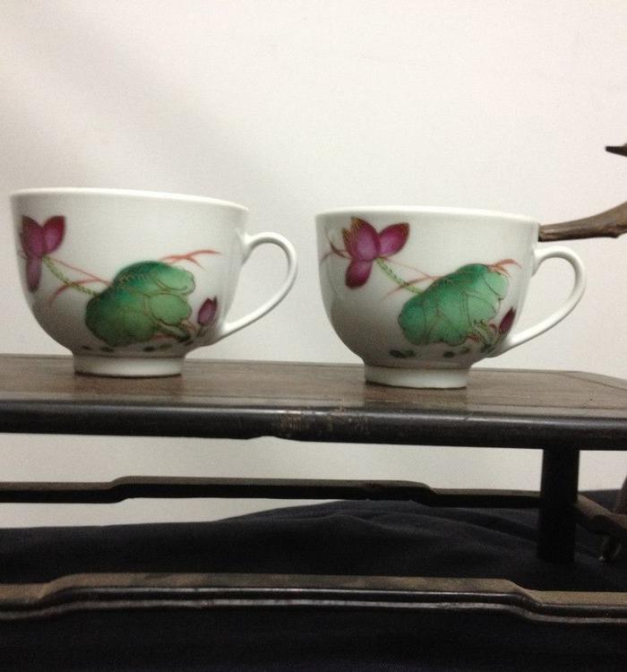 文革花卉挂杯一对_文革花卉挂杯一对价格_文