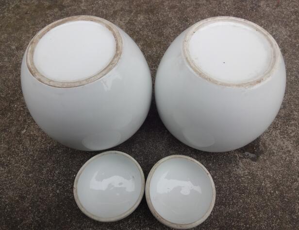 全品文革全白茶叶罐一对_全品文革全白茶叶罐