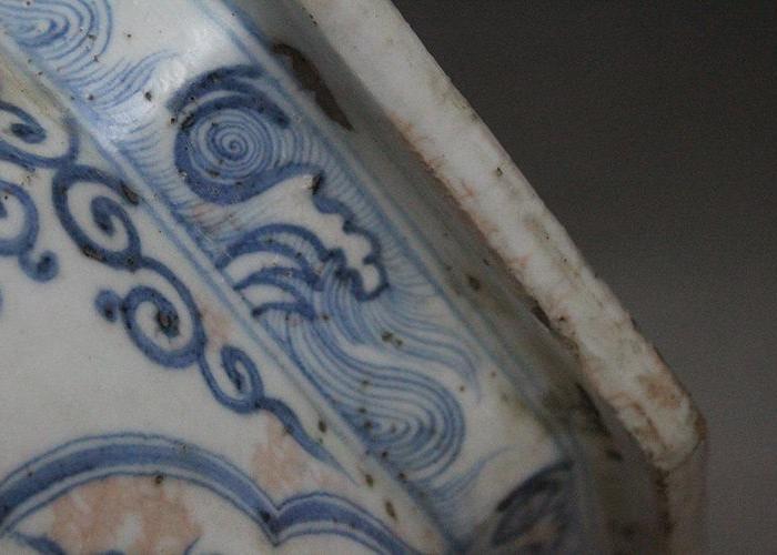 元青花瓷麒麟凤纹缸八方缸_元青花瓷麒麟凤纹