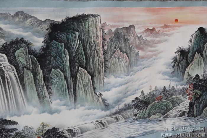 中国书画古玩山水近代国画陈大彰巨幅山水画
