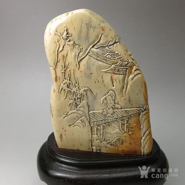 寿山石精工精品巧色老性虎*花坑石摆件