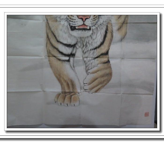 冯大中雪地月下虎作品画心_冯大中雪地月下虎