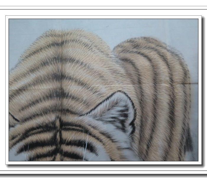 冯大中雪地月下虎作品画心_冯大中雪地月下虎