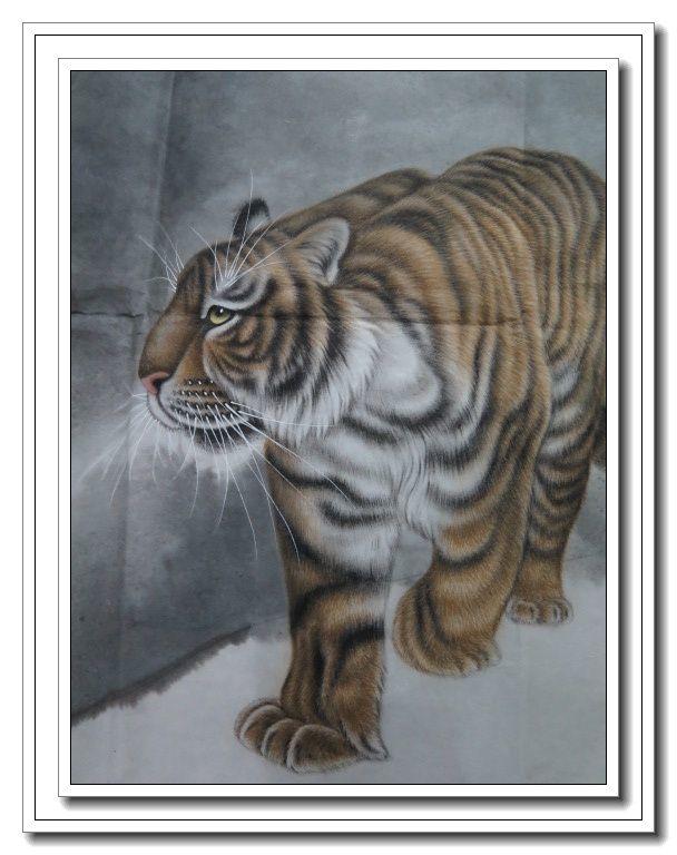 冯大中雪地虎作品画心_冯大中雪地虎作品画心