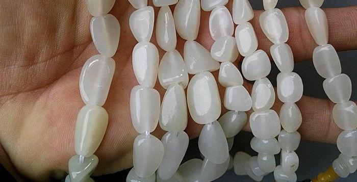 和田玉白玉青白玉青花籽料原石修型项链DIY散