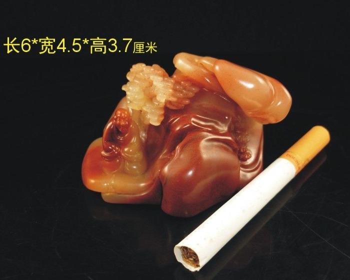 禅道(寿山鲎箕朱砂石)小摆件_禅道(寿山鲎箕朱