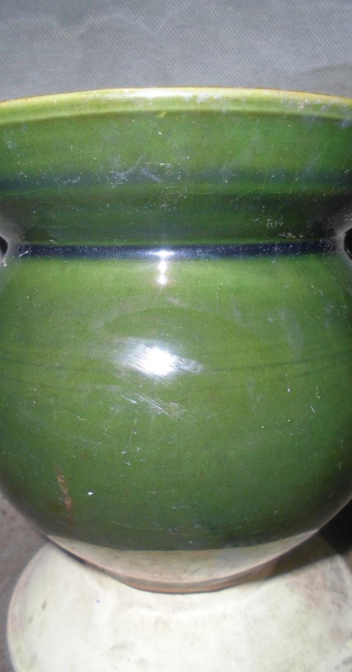 包老包真包邮,一个绿釉纯色无图双口小罐c448