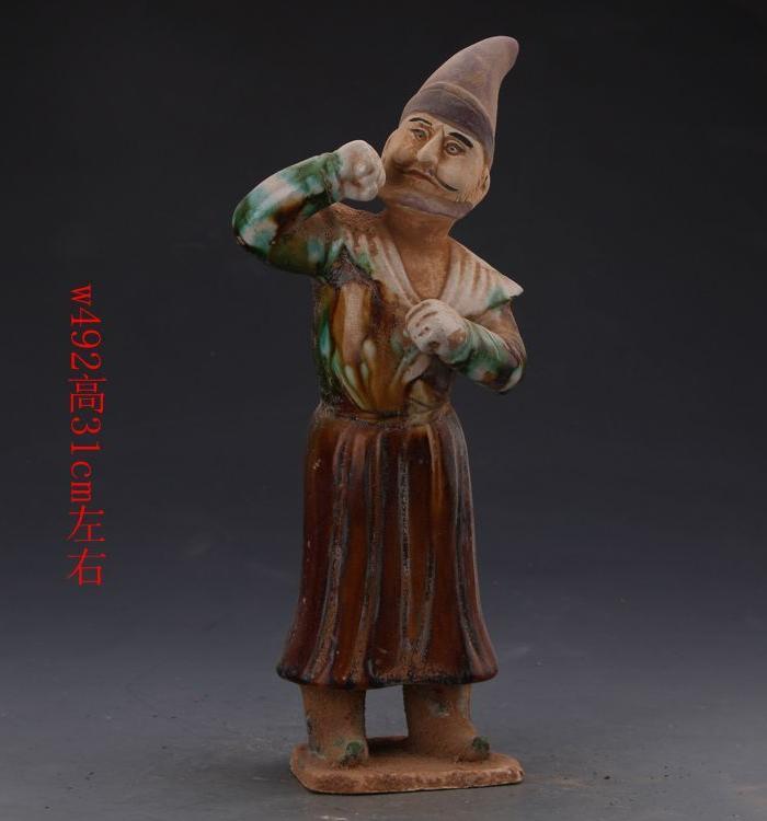 唐三彩胡人牵马塑像_唐三彩胡人牵马塑像价格