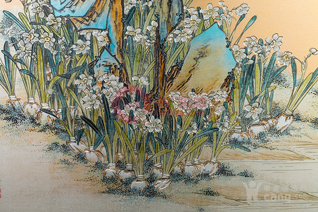 仙寿图手工金属雕刻板画 水仙花的含义吉祥思