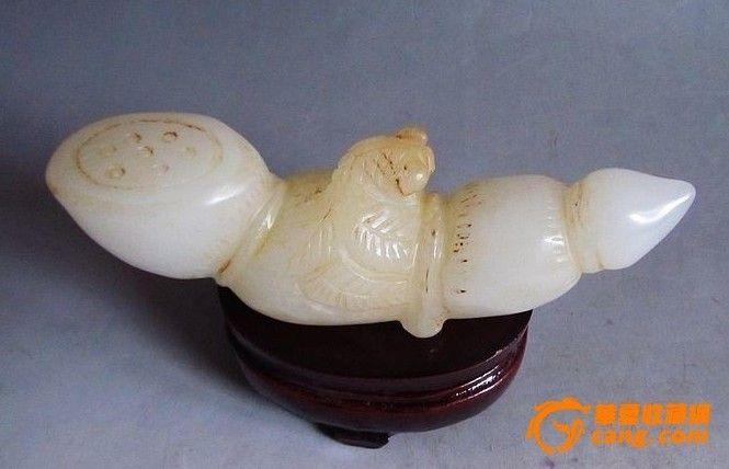 寓意美好的老白玉雕刻 连年有余摆件_寓意美好