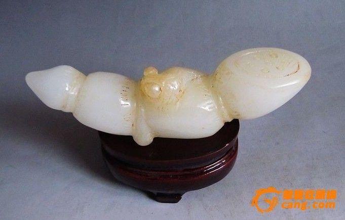 寓意美好的老白玉雕刻 连年有余摆件_寓意美好