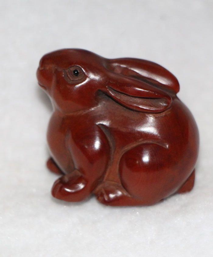 石川刻 超灵性生肖兔兔子手把件 秒杀价150元