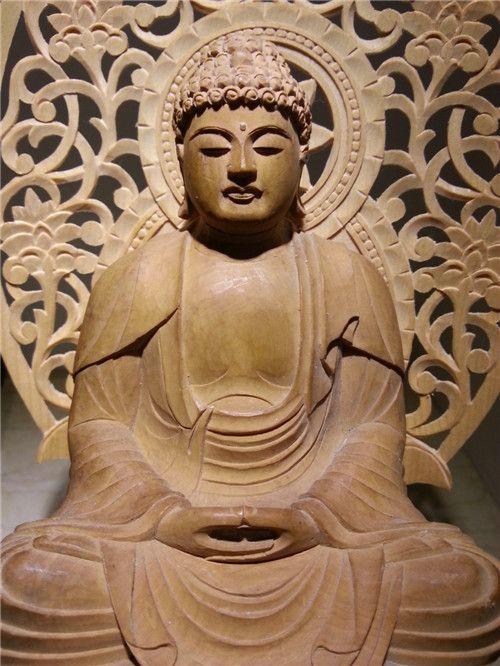 黄杨木雕:结跏趺禅定印释迦牟尼像G_黄杨木雕