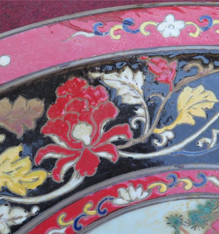 明代珐琅彩人物微博盘_明代珐琅彩人物微博盘