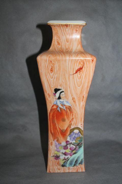 乾隆粉彩四大美人赏瓶 高34厘米径11厘米_乾