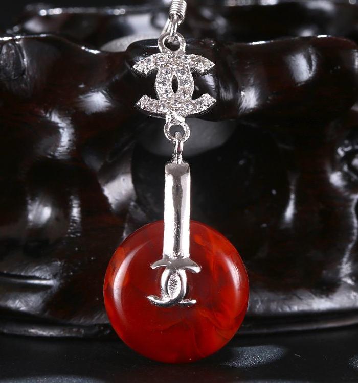 天然精美南红玛瑙精雕5g平安扣耳坠一对_天然