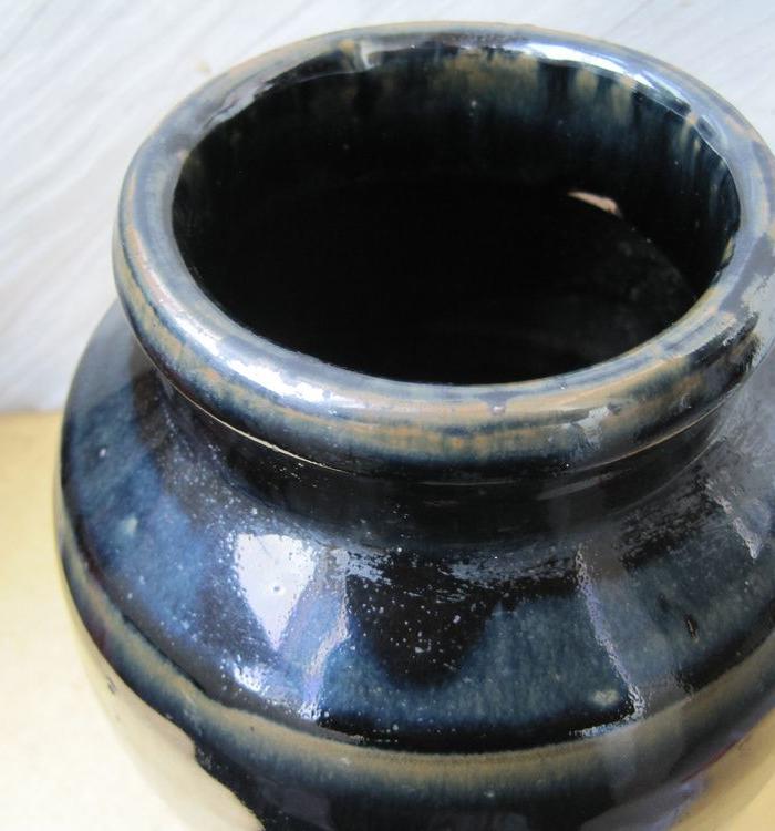 元明黑釉炫纹唇口樽_元明黑釉炫纹唇口樽价格