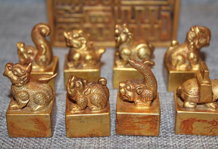 铜鎏金龙九子印章_铜鎏金龙九子印章价格_铜