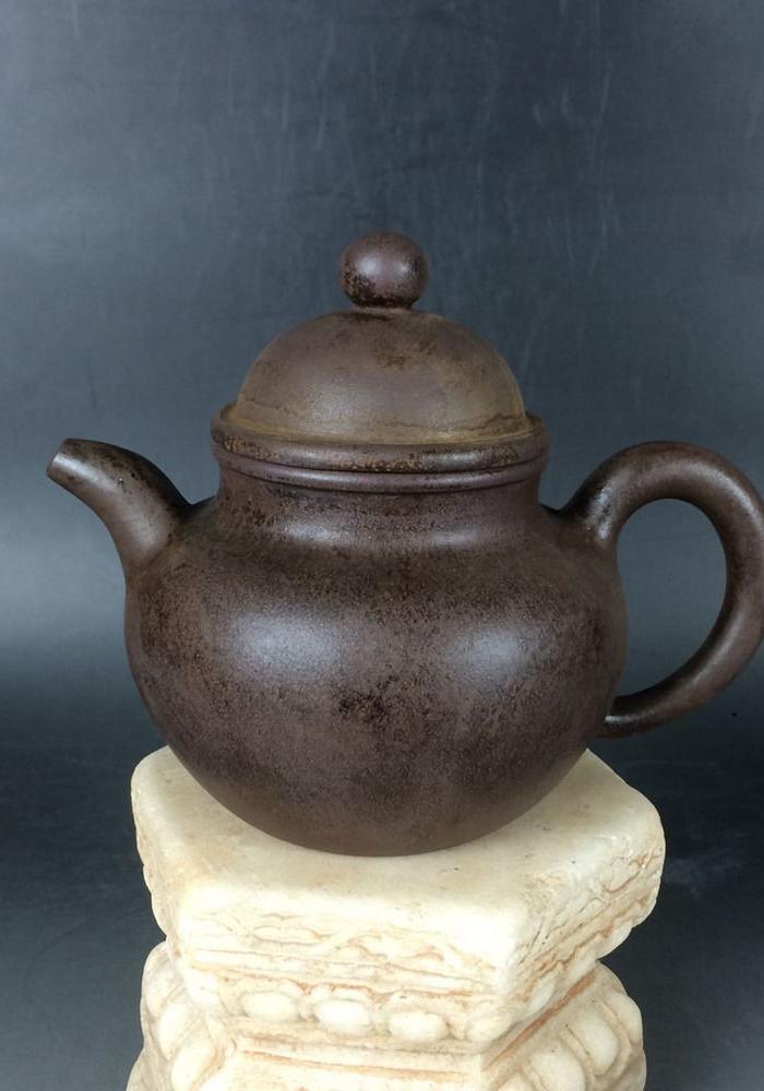 老紫砂壶农村一线收来的素面老紫砂壶古玩杂项