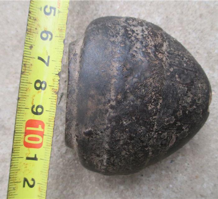 清早期寿桃形双孔穿线的吊烟袋,木质细腻似黄