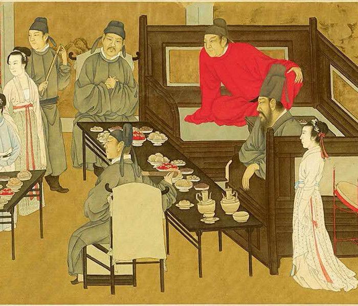 五代顾闳中韩熙戴夜宴图手卷_五代顾闳中韩熙